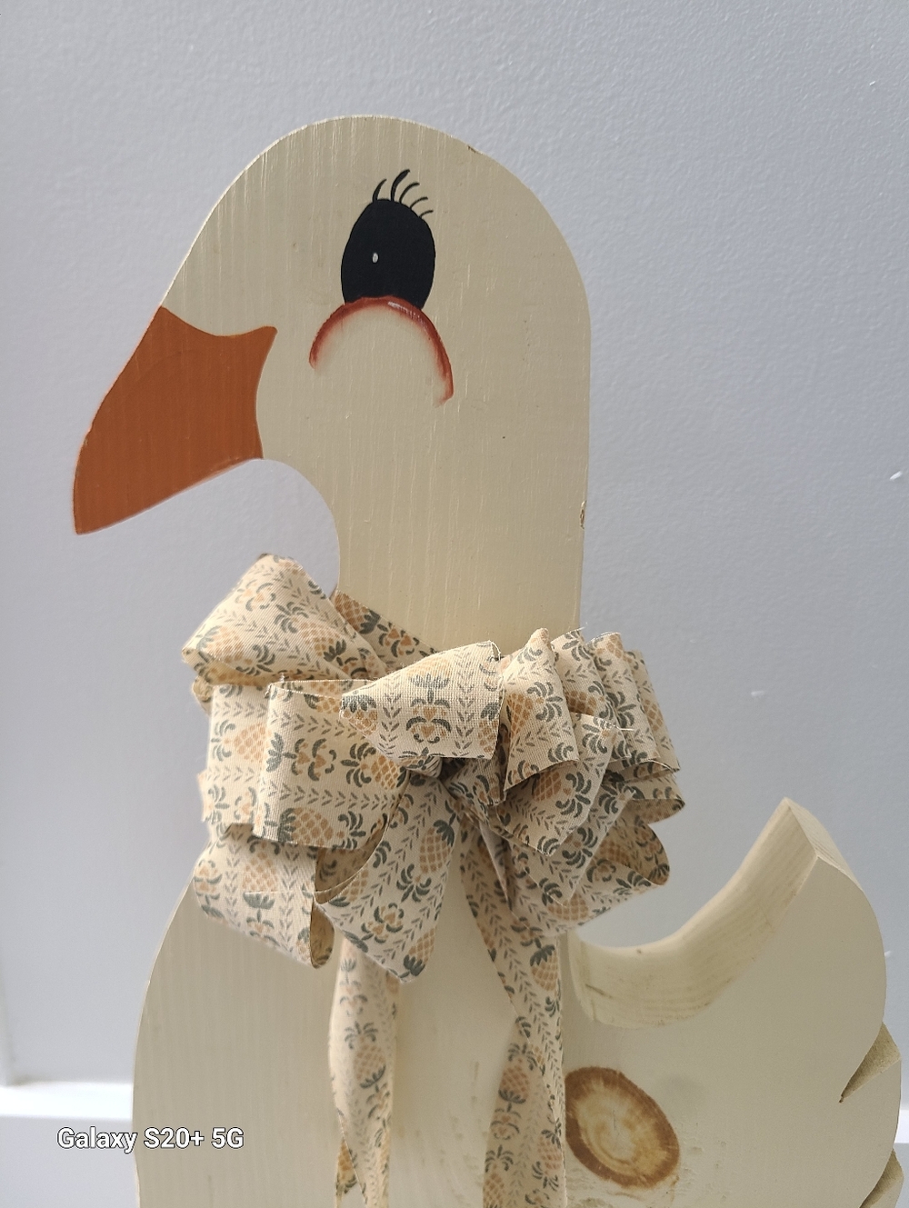 Vintage Hand Made Wooden Country Goose Painted 19” Tall Decor Cottage Core - Picture 2 of 13
